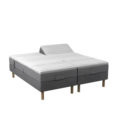 BOBOhome Tidur höjdsäng inkl. bäddmadrass, 180x200 - antracitgrå Fast (80-100 kg) Medium