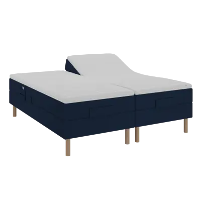 BOBOhome Tidur+ höjdsäng inkl. bäddmadrass, 180x200 - blå Ekstra fast (over 100 kg) Ekstra fast