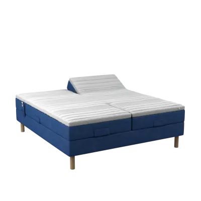 BOBOhome Tidur höjdsäng inkl. bäddmadrass, 180x200 - blå Fast (80-100 kg) Medium