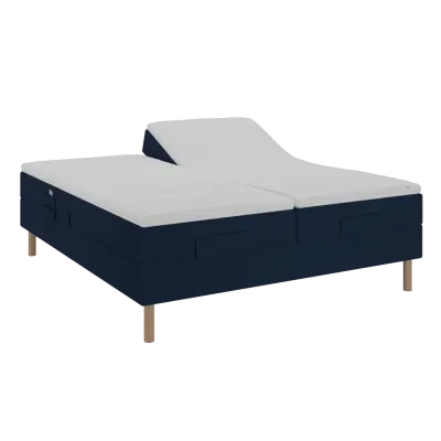 BOBOhome Tidur+ höjdsäng inkl. bäddmadrass, 180x200 - blå Fast (80-100 kg) Ekstra fast