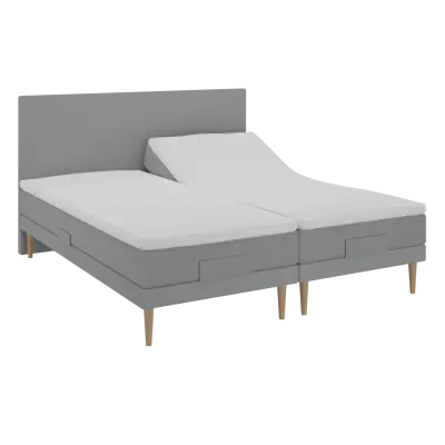 BOBOhome Tidur höjdsäng inkl. bäddmadrass, 180x200 - ljusgrå Ekstra fast (over 100 kg) Ekstra fast