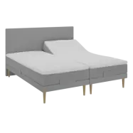 BOBOhome Tidur höjdsäng inkl. bäddmadrass, 180x200 - ljusgrå Fast (80-100 kg) Fast