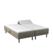 BOBOhome Tidur höjdsäng inkl. bäddmadrass, 180x200 - sandfärgad Fast (80-100 kg) Ekstra fast