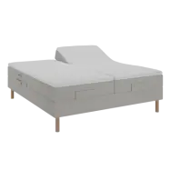 BOBOhome Tidur+ höjdsäng inkl. bäddmadrass, 180x200 - sandfärgad Fast (80-100 kg) Ekstra fast