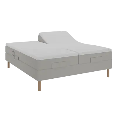 BOBOhome Tidur+ höjdsäng inkl. bäddmadrass, 180x200 - sandfärgad Fast (80-100 kg) Ekstra fast