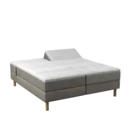 BOBOhome Tidur+ höjdsäng inkl. bäddmadrass, 180x200 - sandfärgad Fast (80-100 kg) Ekstra fast