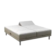 BOBOhome Tidur+ höjdsäng inkl. bäddmadrass, 180x200 - sandfärgad Fast (80-100 kg) Fast