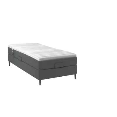 BOBOhome Tidur+ höjdsäng inkl. bäddmadrass, 90x200 - antracit Fast (80-100 kg)