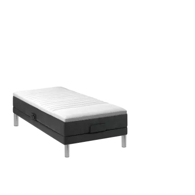 BOBOhome Tidur höjdsäng inkl. bäddmadrass, 90x200 - antracitgrå Fast (80-100 kg)