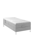 BOBOhome Tidur+ höjdsäng inkl. bäddmadrass, 90x200 - ljusgrå Fast (80-100 kg)