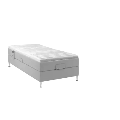 BOBOhome Tidur+ höjdsäng inkl. bäddmadrass, 90x200 - ljusgrå Fast (80-100 kg)