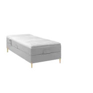 BOBOhome Tidur+ höjdsäng inkl. bäddmadrass, 90x200 - ljusgrå Fast (80-100 kg)
