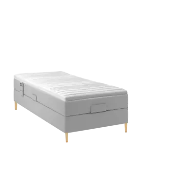 BOBOhome Tidur+ höjdsäng inkl. bäddmadrass, 90x200 - ljusgrå Fast (80-100 kg)