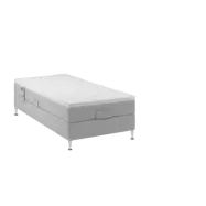BOBOhome Tidur+ höjdsäng inkl. bäddmadrass, 90x200 - ljusgrå Fast (80-100 kg)