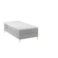 BOBOhome Tidur+ höjdsäng inkl. bäddmadrass, 90x200 - ljusgrå Fast (80-100 kg)