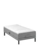 BOBOhome Tidur höjdsäng inkl. bäddmadrass, 90x200 - ljusgrå Fast (80-100 kg)
