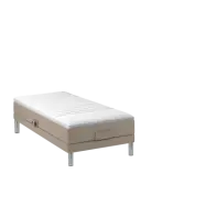 BOBOhome Tidur höjdsäng inkl. bäddmadrass, 90x200 - sandfärgad Medium (under 80 kg)