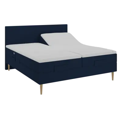 BOBOhome Tidur+ höjdsäng inkl. bäddmadrass och sänggavel, 180x200 - blå Fast (80-100 kg) Fast