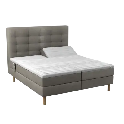 BOBOhome Tidur+ höjdsäng inkl. bäddmadrass och sänggavel, 180x200 - sandfärgad Ekstra fast (over 100 kg) Ekstra fast