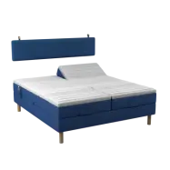 BOBOhome Tidur höjdsäng inkl.övermadrass och vägghängd sänggavel, 180x200 - blå Fast (80-100 kg) Fast