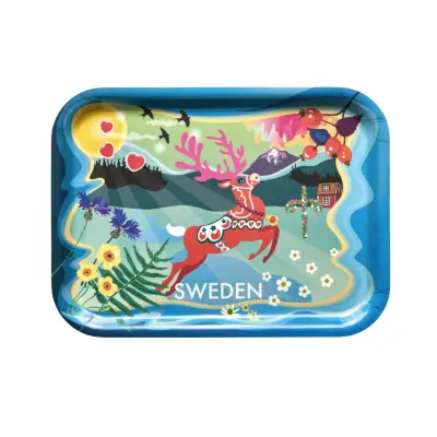 Bricka 20x27 cm Dala deer Sweden