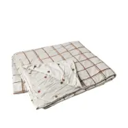 BROSTE COPENHAGEN Toveöverkast, rektangulärt - surikatbrun bomull/chenilleviskos (240x260)