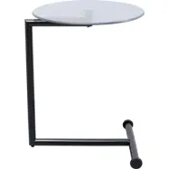 KARE DESIGN Easy Living Svart sidobord, runt - glas och svart stål (Ø46)