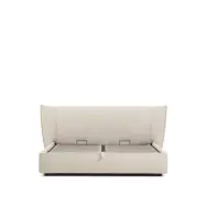 KAVE HOME Arvian sängstomme, med förvaringsbotten och avtagbartöverdrag - beige chenille (180x200)