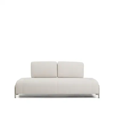 KAVE HOME Compo 2-sits modulsoffa - ecru chenilletyg och beige metall (200cm)