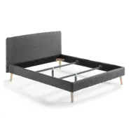 KAVE HOME Dyla säng quiltad 160 x 200 cm grå