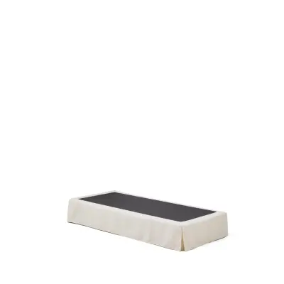 KAVE HOME Jaira sängbotten, med avtagbartöverdrag - vit chenille (för 90 x 200 cm madrass)