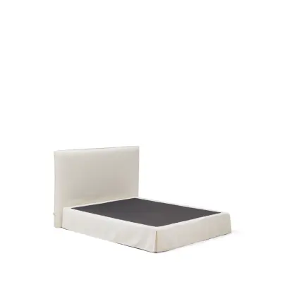 KAVE HOME Jaira sängstomme, med avtagbartöverdrag - vit chenilletyg (160x200)