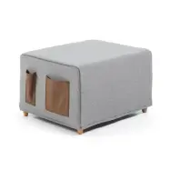 KAVE HOME Ko puff säng - ljusgrått tyg (70x60(180)