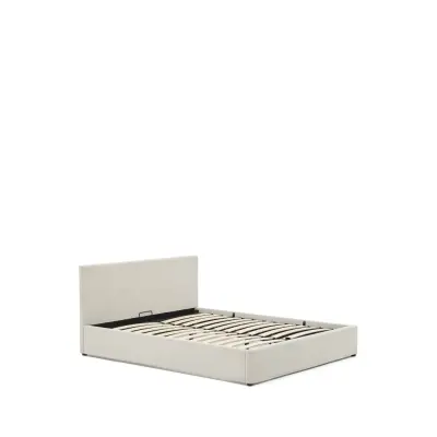 KAVE HOME Nahiri sängstomme, med förvaring - beige chenille (för en madrass 150 x 200 cm)