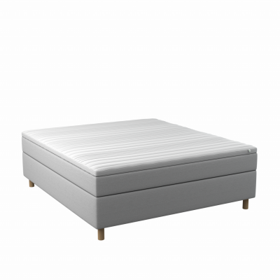 BOBOhome Tidur+ kontinentalsäng inkl. bäddmadrass, 180x200 - ljusgrå Ekstra fast (over 100 kg) Ekstra fast