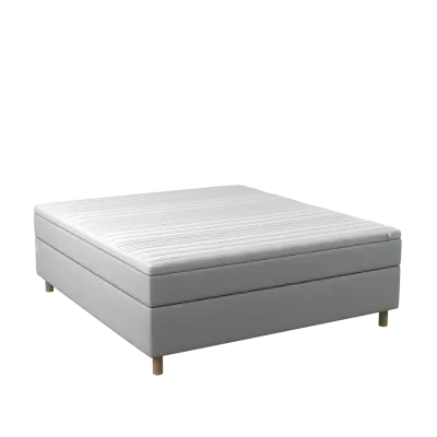 BOBOhome Tidur+ kontinentalsäng inkl. bäddmadrass, 180x200 - ljusgrå Fast (80-100 kg) Ekstra fast