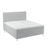 BOBOhome Tidur+ kontinentalsäng inkl. bäddmadrass och sänggavel, 180x200 - ljusgrå Medium (under 80 kg) Ekstra fast