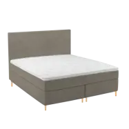 BOBOhome Tidur+ kontinentalsäng inkl. bäddmadrass och sänggavel, 180x200 - sandfärgad Ekstra fast (over 100 kg) Ekstra fast