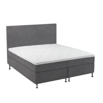 BOBOhome Tidur+ kontinentalsäng inkl.övermadrass och sänggavel, 180x200 - antracit Ekstra fast (over 100 kg) Ekstra fast