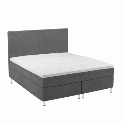 BOBOhome Tidur+ kontinentalsäng inkl.övermadrass och sänggavel, 180x200 - antracitgrå Ekstra fast (over 100 kg) Ekstra fast