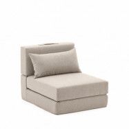 KAVE HOME Arty konvertibel puff/säng - beige tyg (70x89(200)