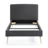 KAVE HOME Dyla sängöverdrag - svart tyg (för en 90x190cm sängram)