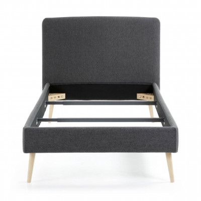 KAVE HOME Dyla sängöverdrag - svart tyg (för en 90x190cm sängram)