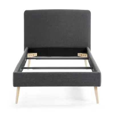 KAVE HOME Dyla sängöverdrag - svart tyg (för en 90x190cm sängram)