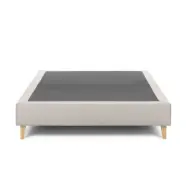 LAFORMA Nikos h&ouml;g s&auml;ngbotten - beige polyester och naturligt boktr&auml;