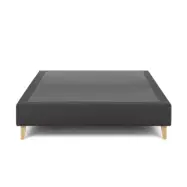 KAVE HOME Nikos hög sängbotten - svart polyester och naturligt bokträ (för en 180x200 cm madrass)