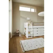 Manis-H Arn Halvhög säng med designad sänggrind och förvaring - 200 cm - 90x200