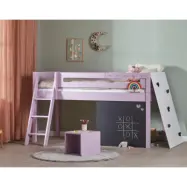 Manis-H Vilde Halvhög säng med designad sänggrind och klättervägg - 160 cm - 90x160