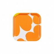 Marimekko Bricka Unikko 60th 20x20 cm orange/gul