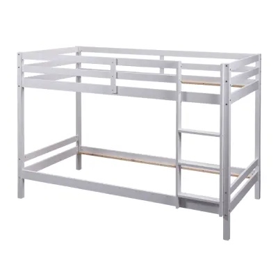 NORDIC LIVING COLLECTION Liten Cloud våningssäng, vit, 207 x 96 x 150 cm, med 2 liggytor och 1 stege